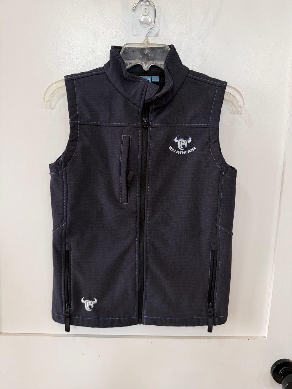 Cowboy Hardware Boys Softshell Vest Size M 10/12 Black -Boys Rodeo